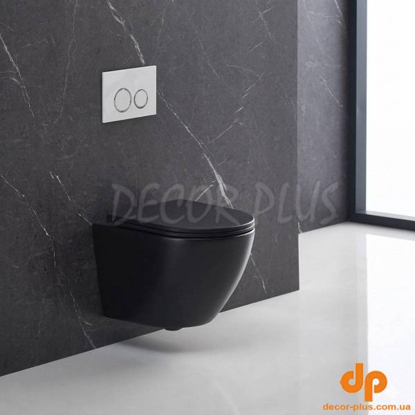 DFL0460111MB Flow Унітаз підвісний 495x365x365mm з кришкою soft-close, Vortex Flush, матовий чорний (1 сорт)