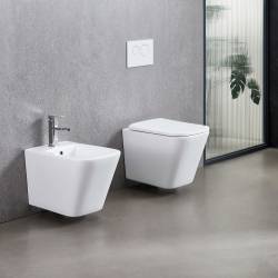 DFL0520400W Flow square Біде 485x345x330мм з отвором під змішувач, білий глянець (1 сорт)