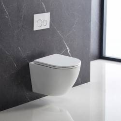 DFL0460111MW Flow Унітаз підвісний 495x365x365mm з кришкою soft-close, Vortex Flush, матовий білий (1 сорт)