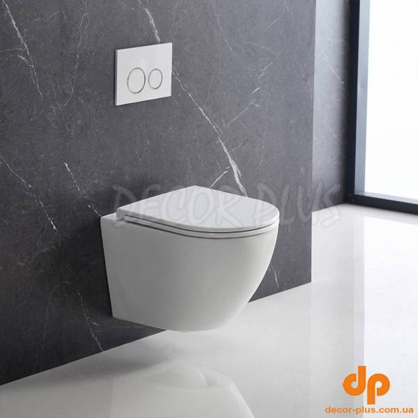 DFL0460111MW Flow Унітаз підвісний 495x365x365mm з кришкою soft-close, Vortex Flush, матовий білий (1 сорт)