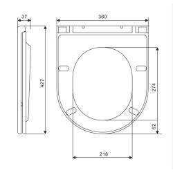 DFL0460111MB Flow Кришка для унітазу з soft-close механізмом, матовий чорний (1 сорт)