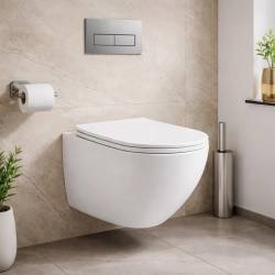 DBA70251111W Balance Підвісний безобідковий унітаз з кришкою soft-close, Vortex Flush, білий глянець (1 сорт)