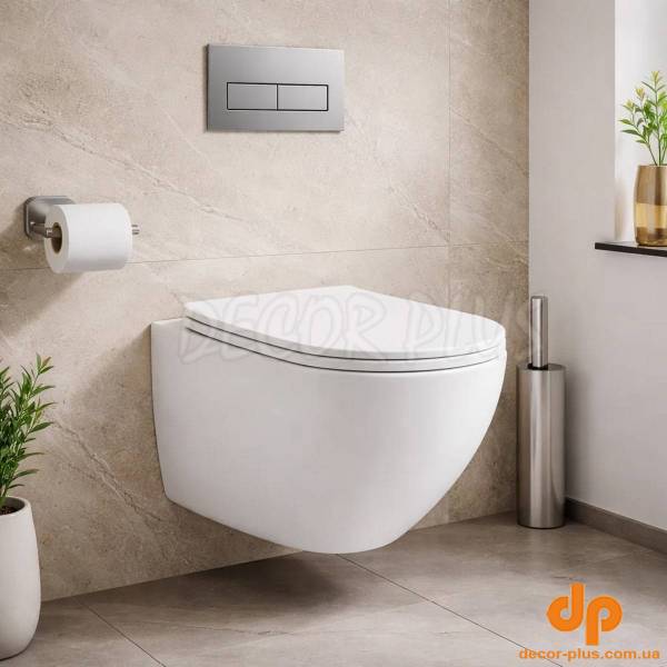 DBA70251111W Balance Підвісний безобідковий унітаз з кришкою soft-close, Vortex Flush, білий глянець (1 сорт)