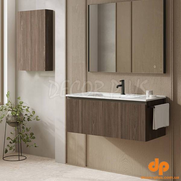 131795+126225 Тумба VORA 100 1 ящ, +   раковина біла ENZO,  WALNUT NOTE (1 сорт)