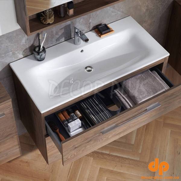 500.997.00.1 Вбудовуваний умивальник Geberit Selnova Square 100см, отвір для змішувача в центрі, перелив видимий (1 сорт)
