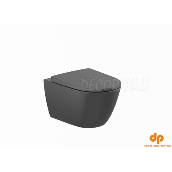 Комплект унітаз підвісний з кришкою soft-close Ona Rimless Vortex Black matt A34668C080+A801E12081 Roca
