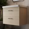 454080BE Urbanis Тумба 80 см з раковиною та чорними ручками, бежева (1 сорт)