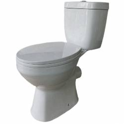 PS212C01VW Basic A Унітаз- компакт безобідковий Vortex Flush, з кришкою soft-close, білий (1 сорт)