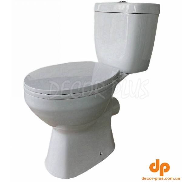PS212C01VW Basic A Унітаз- компакт безобідковий Vortex Flush, з кришкою soft-close, білий (1 сорт)