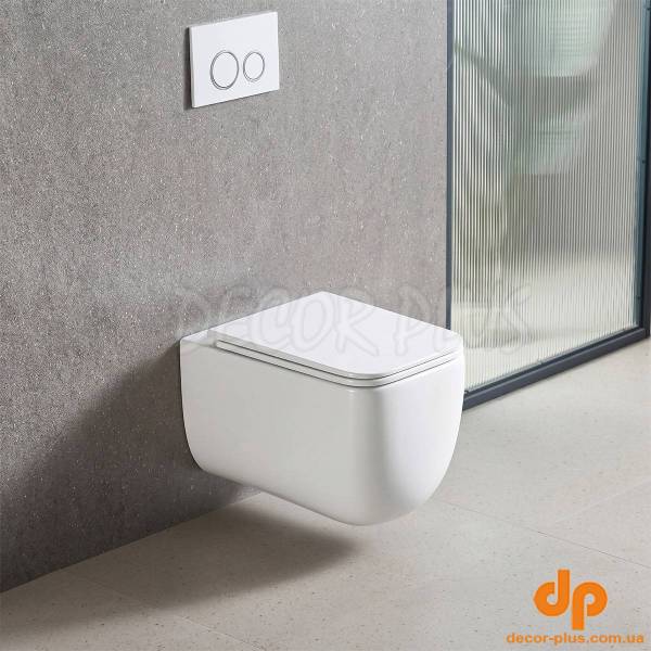 DGR0760111W Grid Підвісний безобідковий унітаз з кришкою soft-close, Vortex Flush, білий (1 сорт)