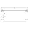 DFL21010101BN Flow Тримач для рушників, 600мм, Brushed Nickel PVD (1 сорт)
