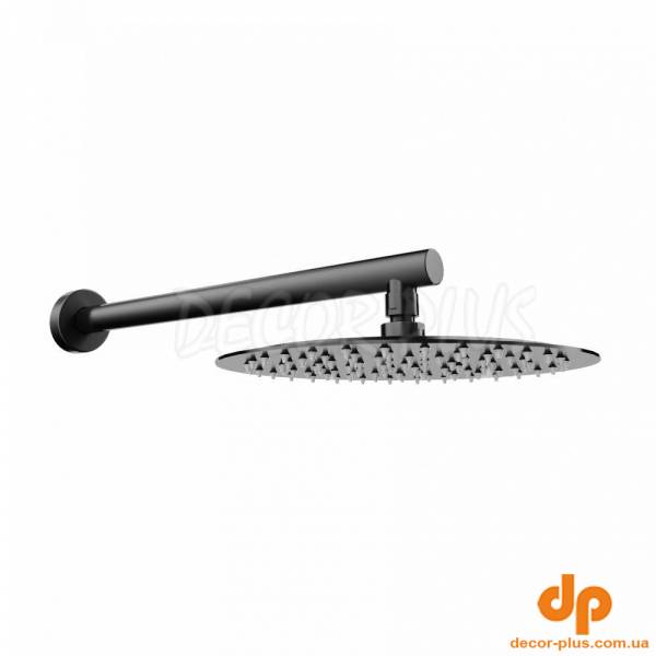 D113000000110GM Flow Верхня душова лійка d250 мм з кронштейном, gun metal (1 сорт)