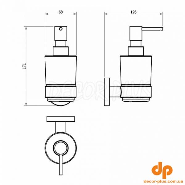 DFL21010801GM Flow Диспенсер для рідкого мила з тримачем, колір Gun Metal PVD (1 сорт)