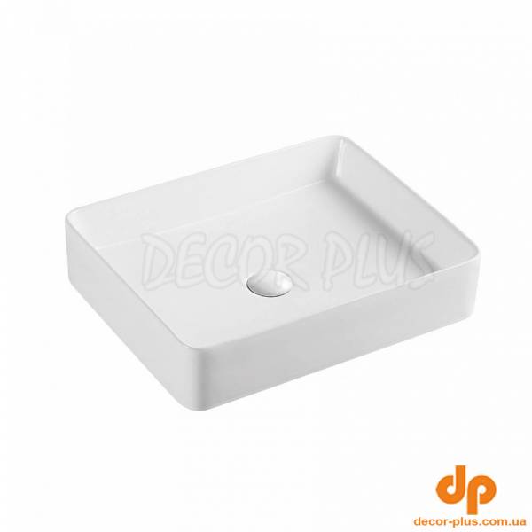 DFL2170100W Flow square Раковина прямокутна 510х405х110 мм на стільницю, без переливу, біла (1 сорт)