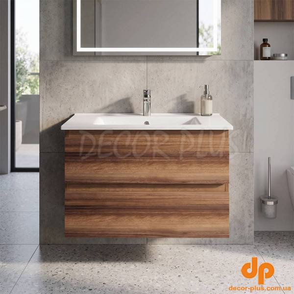 AD0080.10.VV ALINDA,Тумба під раковину 80см з умивальником SU, Walnut (1 сорт)