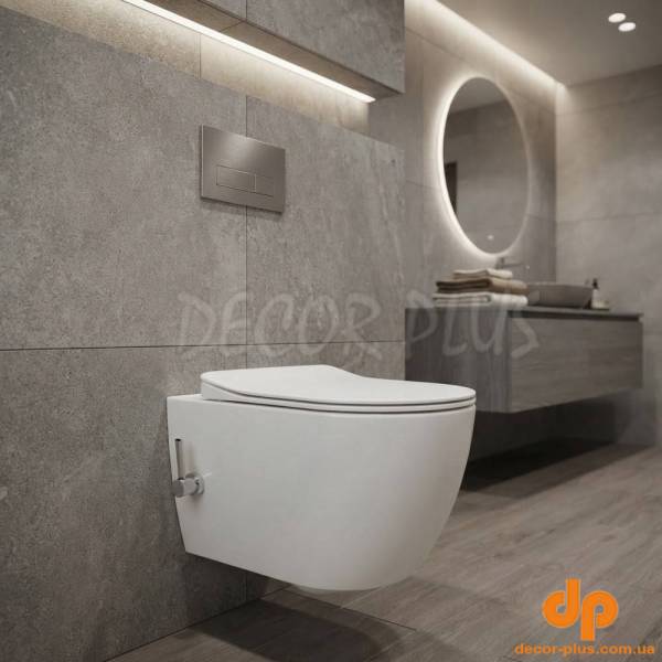 FE322-34CB00E-0002  FREE Унітаз-біде підвісний з кришкою Soft Closing , інтегрованим змішувачем, безобідковий, білий (1 сорт)