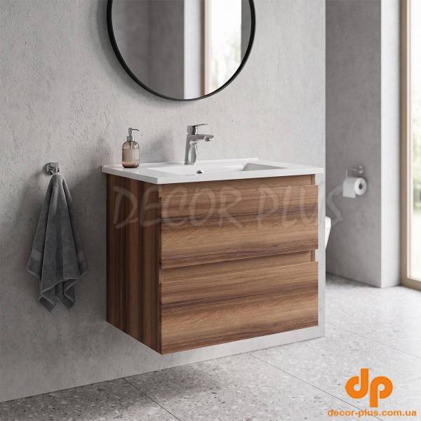 AD0060.10.VV ALINDA,Тумба під раковину 60см з умивальником SU, Walnut (1 сорт)