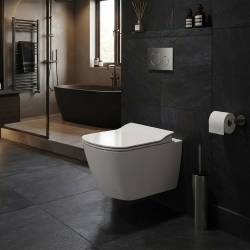 EG321-11MB00E-0000 ELEGANT Унітаз  з кришкою підвісний безобідковий, White Matt (1 сорт)