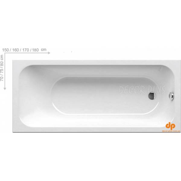 Ванна прямокутна Chrome Slim 180x80 RAVAK
