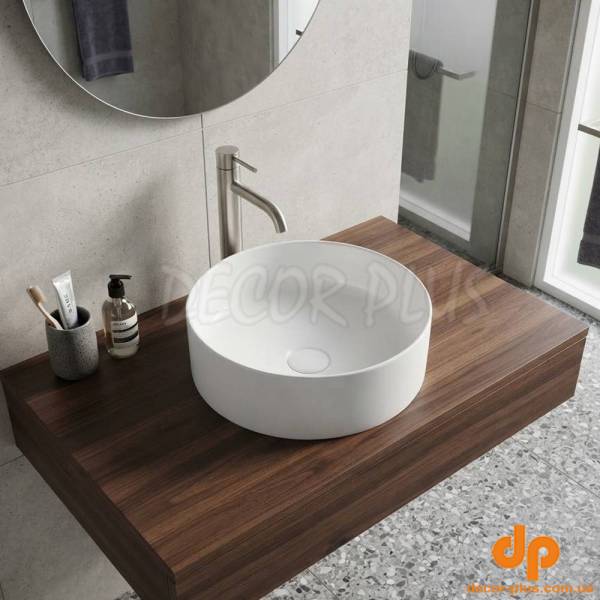 HAE375R MAE  Раковина на стільницю  375x375, кругла,  біла (1 сорт)