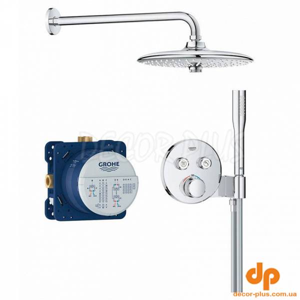 Душ система GROHTHERM SMARTCONTROL (вбуд мех35604+лійка27367+верх душ26458+верх част29120+шланг28364001)