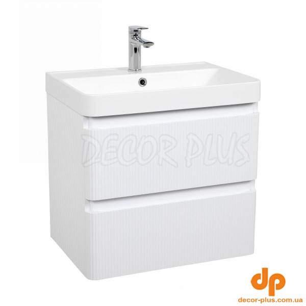 Шафка з умивальником Акцент Люкс 60 Deep White matt Аква Родос