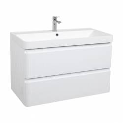 Шафка з умивальником Акцент Люкс 90 Deep White matt Аква Родос