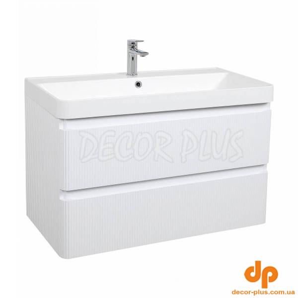 Шафка з умивальником Акцент Люкс 90 Deep White matt Аква Родос