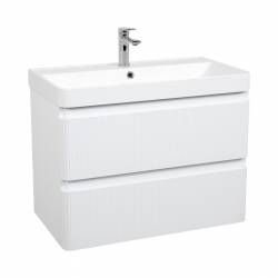 Шафка з умивальником Акцент Люкс 75 Deep White matt Аква Родос