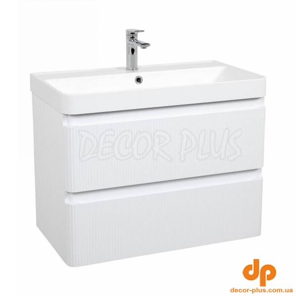 Шафка з умивальником Акцент Люкс 75 Deep White matt Аква Родос