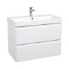 Шафка з умивальником Акцент Люкс 75 Deep White matt Аква Родос