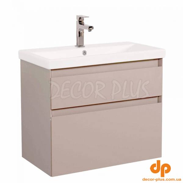 11297 ЛИТ Тумба Лит с раковиной Elite 80 см, мокко глянец (1 сорт)