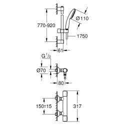 Набір GROHTHERM 500 (душ, термостат 34793000+набір душ 27925003), хром