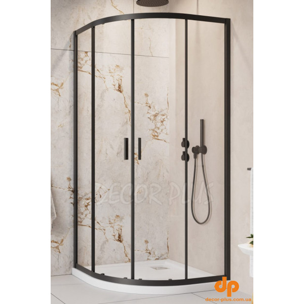 Душова кабіна напівкругла Alienta A 90x90 10229090-54-01 Black RADAWAY