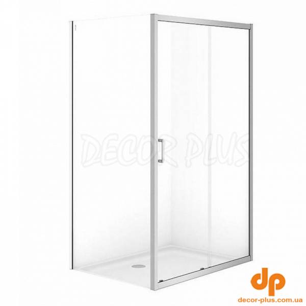 Душ штора BRASCO 120*90*190 прямок,розсув.дверима, хром,прозоре