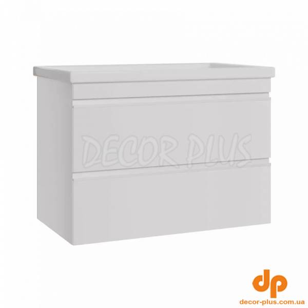 753100W FRAME Біла глянцева тумба 100см з раковиною та сифоном (1 сорт)