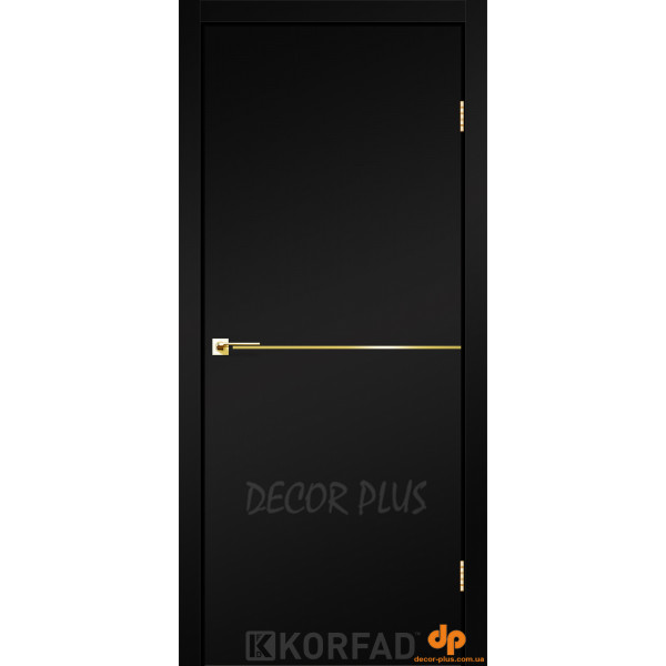 Міжкімнатні двері Korfad DLP-01 чорний Gold