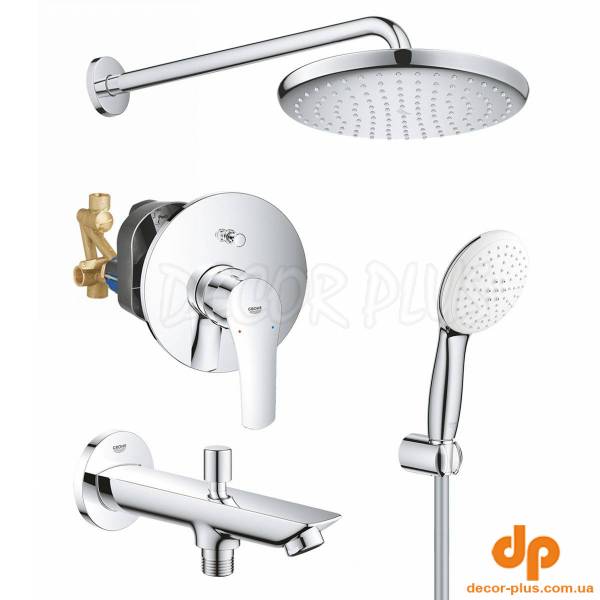 UA26415SC11  Eurosmart  Комплект для душу вбудованого монтажу Tempesta 250, 3 споживачі, хром, 4 пак (1 сорт)