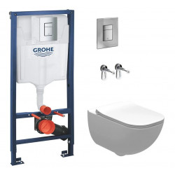 Комплект Інсталяція Rapid SL 38772001 Grohe + Унітаз Alegra Rimless з кришкою soft-close A34H139000 Roca