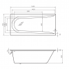 Ванна Boomerang  1500x700 посилений борт, з ніжками