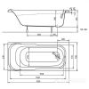 XWP355000N Ванна акрилова прямокутна SENSA 150x70 см, біла