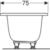 554.123.01.1 TAWA Ванна прямокутна Duo 170 х 75 см, slim rim, центральний злив