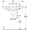 500.622.01.2 Geberit Acanto Умивальник 75см, з отвором, з переливом, білий
