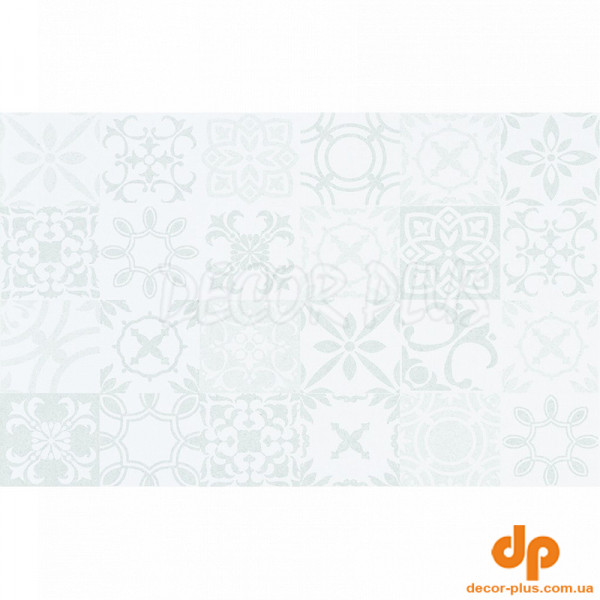 Плитка стінова Sansa White Pattern GLOSSY 25x40 код 1466 Церсаніт