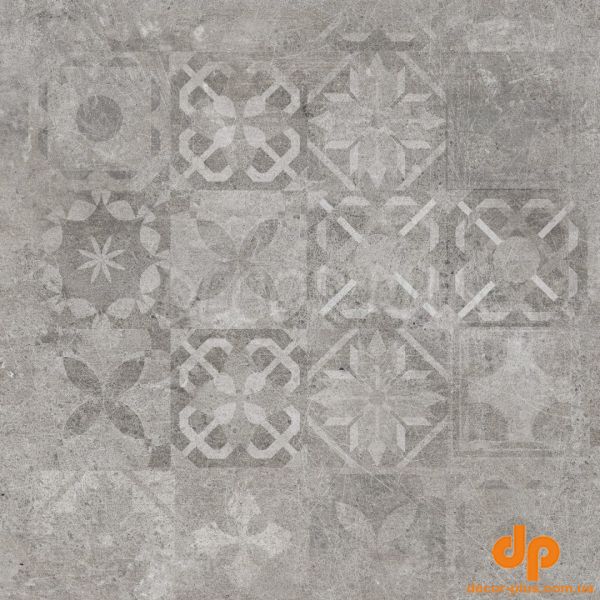 Плитка керамогранітна Softcement Silver Decor Patchwork RECT 597x597x8 Cerrad