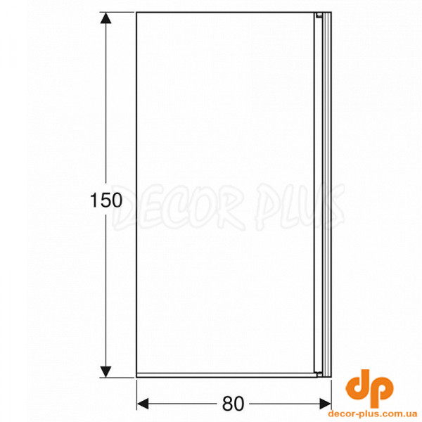 Штора д/ванн GEO 80*150,  прозоре скло