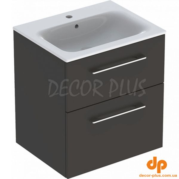 Шафка з умивальником 60 Selnova Square Slim rim Anthracite 501.237.00.1 Geberit