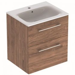 Шафка з умивальником 60 Selnova Square Slim rim Walnut 501.238.00.1 Geberit