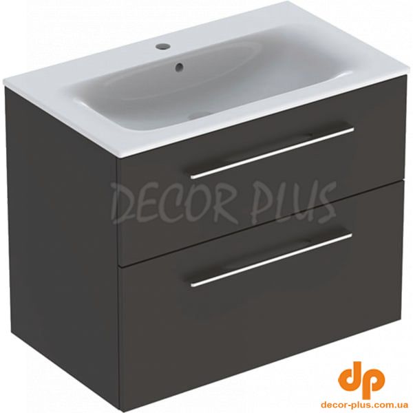 Шафка з умивальником 80 Selnova Square Slim rim Anthracite 501.241.00.1 Geberit