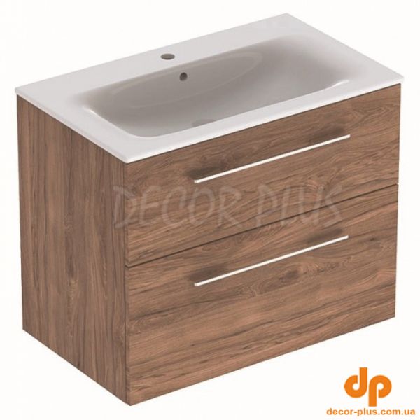 Шафка з умивальником 80 Selnova Square Slim rim Walnut 501.242.00.1 Geberit